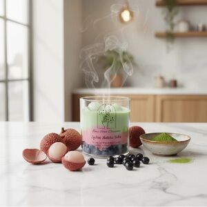 Lychee Matcha Boba Candle